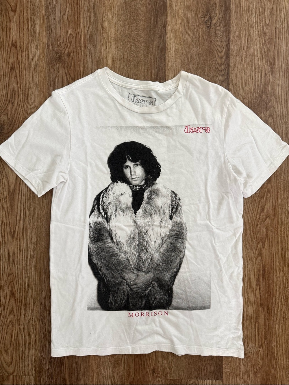 The Doors White Graphic Short Sleeve Tee - Morrison Portrait